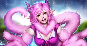 Pink hair, elf girl, smile, pretty, original, art HD wallpaper