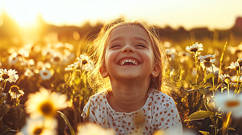 Joyful Child in a Flower Field - Ultra, child, Happy, smiling, happiness, flower HD wallpaper