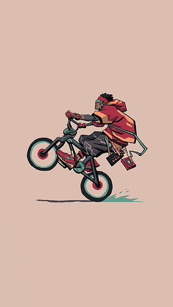 Cyclist wheelie, Minimal , Sony Xperia X, Urban landscape HD phone wallpaper