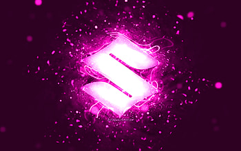 Suzuki purple logo, , purple neon lights, creative, purple abstract background, Suzuki logo, cars brands, Suzuki HD wallpaper