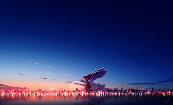 Anime Girl Angel Sky , anime-girl, anime, angel, artist, artwork, digital-art HD wallpaper