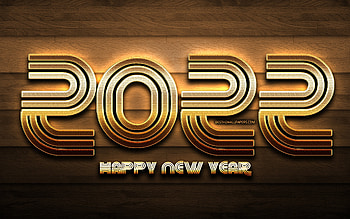 2022 golden glitter digits, , Happy New Year 2022, wooden backgrounds, 2022 concepts, 2022 new year, 2022 on wooden background, 2022 year digits HD wallpaper