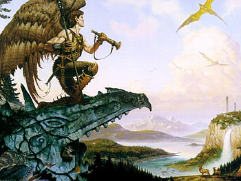Warrior In The Sky, hawkman, sky, fantasy, warrior HD wallpaper