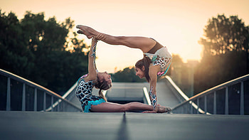 Girls doing gymnastics on the road, Unique , Mobile and tablet compatible, Aesthetic appeal HD wallpaper