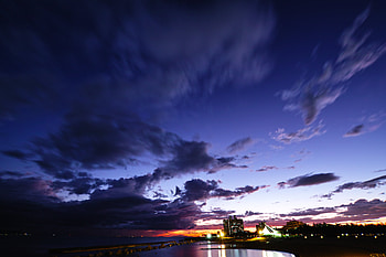 Cities, Twilight, City, Building, Dark, Coast, Dusk HD wallpaper