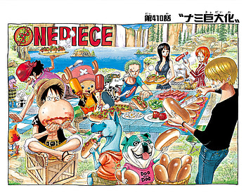 One Piece Cover Page 410, Sanji (One Piece), Nico Robin, Nami (One Piece), Monkey D. Luffy, Tony Tony Chopper, Anime, One Piece HD wallpaper