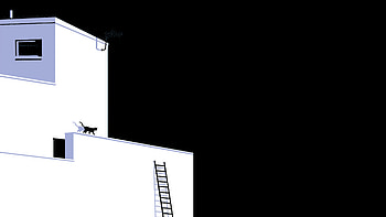 Cat Rooftop Minimal Dark , cat, minimalsim, minimalist, artist, artwork, digital-art, dark, black HD wallpaper