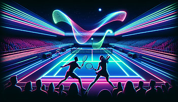 Futuristic Neon Tennis Match, tennis, neon, Sports, Digital Art, futuristic HD wallpaper
