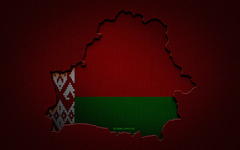 Belarus map, , European countries, Belarusian flag, red carbon background, Belarus map silhouette, Belarus flag, Europe, Belarusian map, Belarus, flag of Belarus HD wallpaper