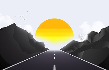 Road Mist Sun Landscape Minimal , road, sun, landscape, minimalism, minimalist, sunrise HD wallpaper