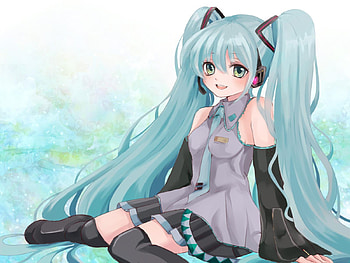 Hatsune Miku, blue, awesome, heads, cute, vocaloid, beauty, nice, miku, vocaloids, hatsune, thighhighs, skirt, blue eyes, twintail, blue hair, girl, headset, aqua, beautiful, diva, tie, anime, pretty, cool, idol, virtual HD wallpaper