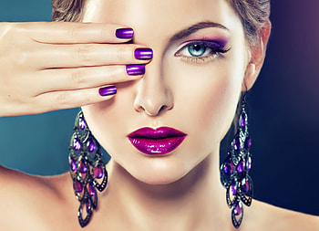 Purple, fashion, make up, face, Sonyazhuravetc HD wallpaper