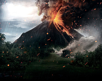 Jurassic World Fallen Kingdom 1, jurassic-world-fallen-kingdom, jurassic-world, 2018-movies, movies, 1, volcano HD wallpaper