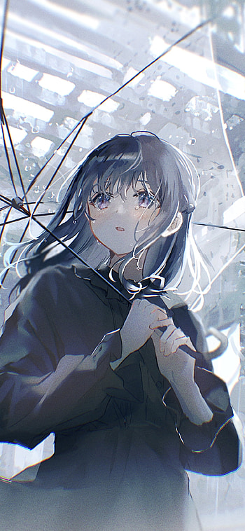 Anime Girl in the Rain: Elegant Charm, Anime, girl, anime girl HD phone wallpaper