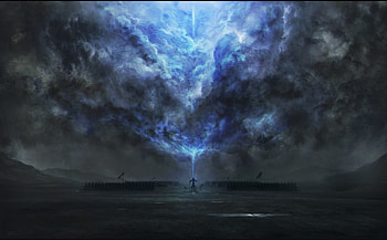 Dark tower, magic, fantasy, clouds, art HD wallpaper