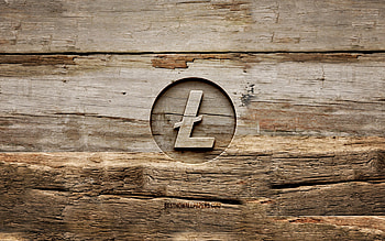 Litecoin wooden logo, , wooden backgrounds, cryptocurrency, Litecoin logo, creative, wood carving, Litecoin HD wallpaper