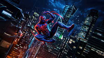 Spiderman 2099 Skyline Watcher, spiderman, spiderman-2099, superheroes, artwork, digital-art, art, ai HD wallpaper