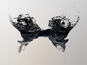 Butterfly splash, black, abstract, 3d, splash HD wallpaper