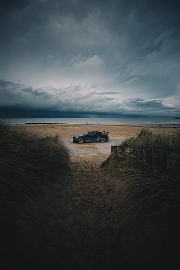 Beach, Sand, Cars, Coast, Car, Storm HD phone wallpaper