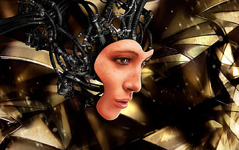 Artistic girl, art, face, headdress, girl, artistic HD wallpaper