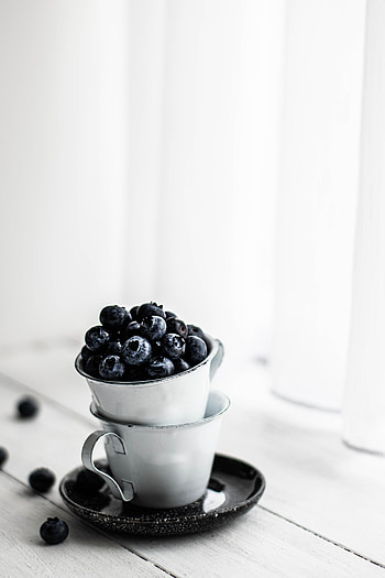 Food, Cups, Bilberries, Berries, Ripe HD phone wallpaper
