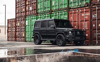 Mercedes-Benz G63 AMG, front view, tuning G-class, matte black G63, tuning G63, German cars, brutal SUV, Mercedes-Benz HD wallpaper