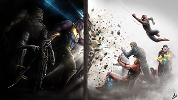 Thanos Team Vs Avengers, thanos, avengers, superheroes, artwork HD wallpaper