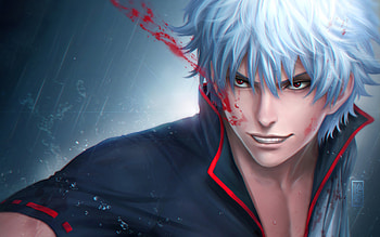 Sakata Gintoki sword, Red eyes, Manga protagonist, Samurai warrior HD wallpaper