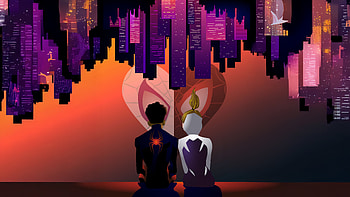 Spider Love In Motion, spiderman, miles-morales, gwen-stacy, superheroes, artwork, art, digital-art HD wallpaper