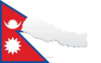 Nepal map silhouette, Flag of Nepal, silhouette on the flag, Nepal, 3d Nepal map silhouette, Nepal flag, Nepal 3d map HD wallpaper