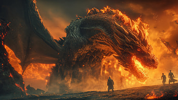 Blazing Dragon: Epic Fantasy, dragon, fantasy HD wallpaper