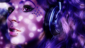 Live For The Music, purple, music, fantasy, models, female HD wallpaper