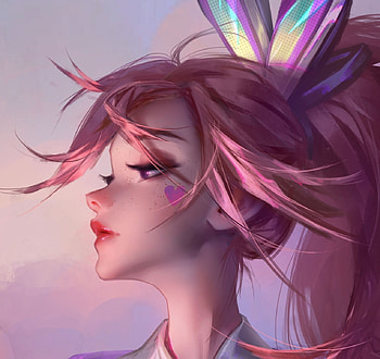 Bunny Miss Fortune, haiyu, bunny, pink, fantasy, face, hai yu, miss fortune HD wallpaper