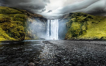 Iceland Waterfalls, Cascading Beauty, Breathtaking Falls, Nature's Power HD wallpaper