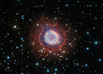 PLANETARY NEBULA NGC 2438, nebula, universal, red, sky, astronomy, stars, spacedust HD wallpaper
