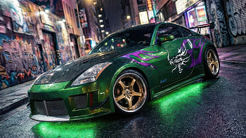 Neon Green Mazda Need For Speed, need-for-speed, mazda, cars, artwork, art, digital-art, ai HD wallpaper