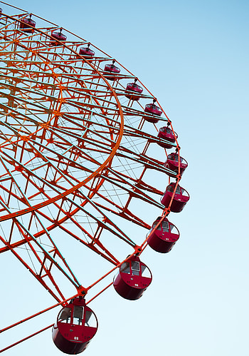Sky, Minimalism, Design, Construction, Ferris Wheel HD phone wallpaper