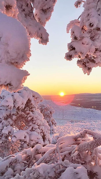Winter Aesthetic, Sunset HD phone wallpaper