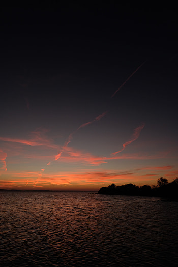 Nature, Sunset, Sea, Night, Horizon, Ripples, Ripple HD phone wallpaper