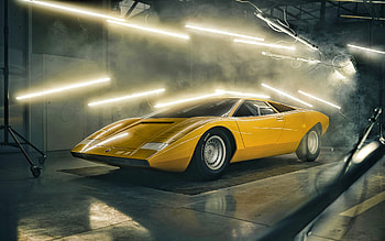 Lamborghini Countach LP500, 1971, retro supercar, retro cars, yellow Countach LP500, retro sports cars, Lamborghini HD wallpaper