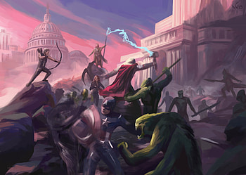 Avengers Loki Marvel Fan Art, superheroes, avengers, captain-america, bucky, loki, thor, artist, artwork, digital-art, deviantart HD wallpaper