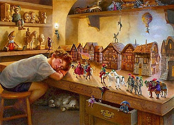 By Lynn Lupetti, children, painting, lynn lupetti, boy, art, sleep HD wallpaper