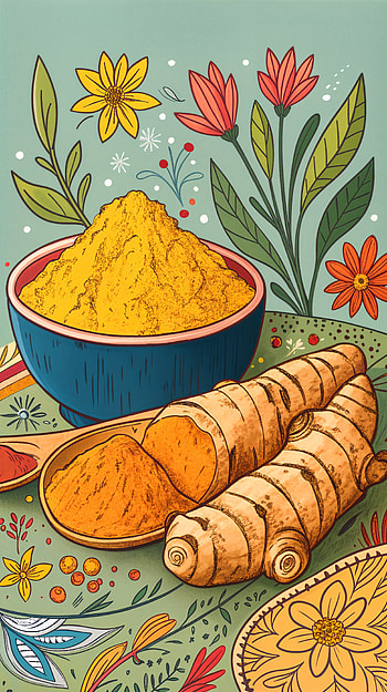 Vibrant Turmeric: A Colorful , illustration, botanical HD phone wallpaper