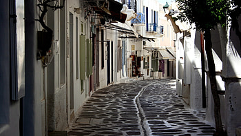 Magical alleys of Paros: Cycladic simplicity, Enchanting streets, Greek charm, Quaint beauty HD wallpaper