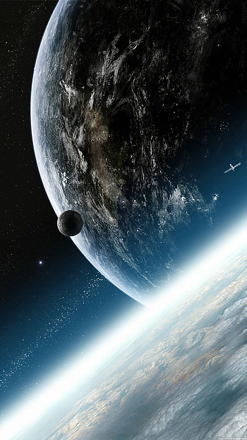 Earth from space, Cosmic mobile , Stellar planetscapes, space art HD phone wallpaper