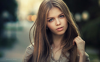 Girl, face, pretty, brunette HD wallpaper