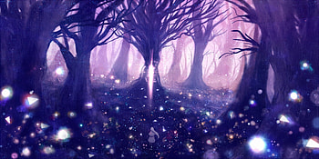 Purple forest, purple, anime, luminos, manga, forest, bou nin, tree HD wallpaper