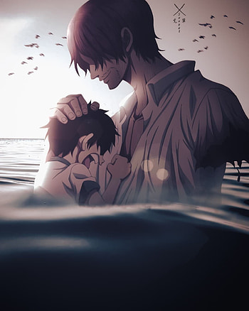 Shanks e Luffy, piratas, anime HD phone wallpaper