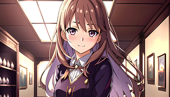 A girl in a museum, AI Art, Anime, girl, anime girl HD wallpaper