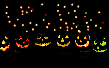 Halloween, Spooky festivities, Jack-o'-lanterns, Trick or treat HD wallpaper